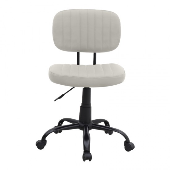 Καρέκλα γραφείου Romano από τεχνόδερμα χρώμα λευκό 46x53x79/86εκ.