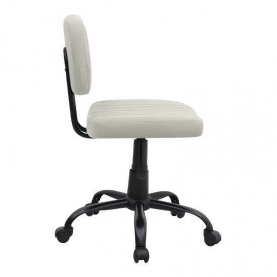 Καρέκλα γραφείου Romano από τεχνόδερμα χρώμα λευκό 46x53x79/86εκ.