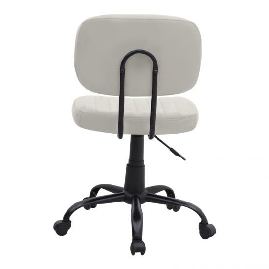 Καρέκλα γραφείου Romano από τεχνόδερμα χρώμα λευκό 46x53x79/86εκ.