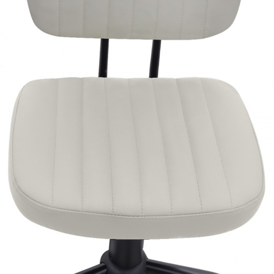 Καρέκλα γραφείου Romano από τεχνόδερμα χρώμα λευκό 46x53x79/86εκ.