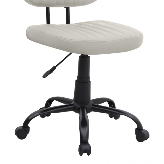 Καρέκλα γραφείου Romano από τεχνόδερμα χρώμα λευκό 46x53x79/86εκ.