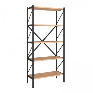 Βιβλιοθήκη Jocasta μεταλλική - μελαμίνης χρώμα pine oak 66x34x160εκ.