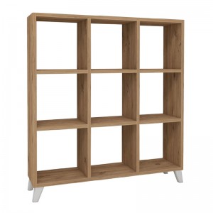 Βιβλιοθήκη μελαμίνης Saul χρώμα pine oak 88,2x20x88,2εκ.