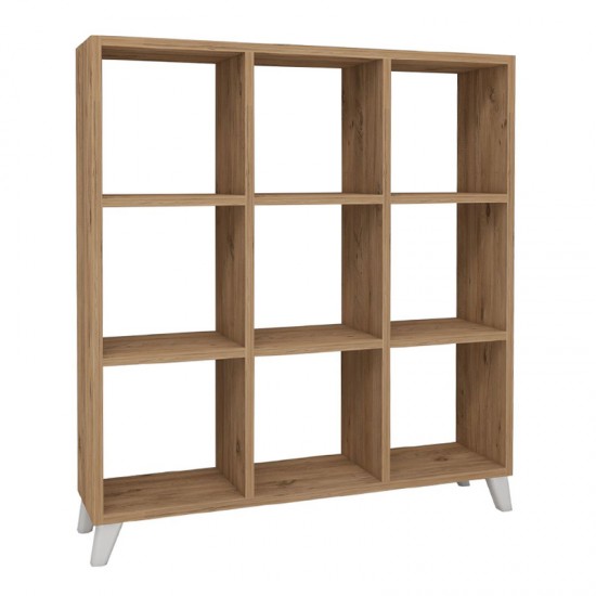 Βιβλιοθήκη μελαμίνης Saul χρώμα pine oak 88,2x20x88,2εκ.