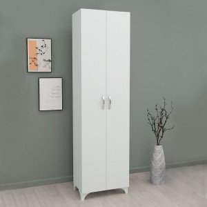 Ντουλάπα - Παπουτσοθήκη μελαμίνης Lilly χρώμα λευκό 49x32x170εκ.