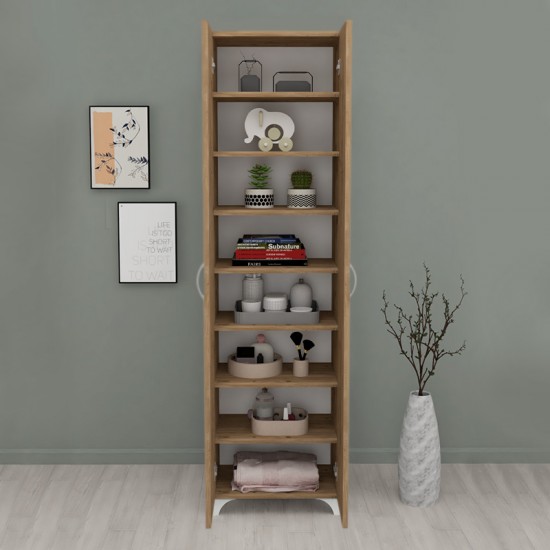 Ντουλάπα - Παπουτσοθήκη μελαμίνης Lilly  χρώμα pine oak 49x32x170εκ.