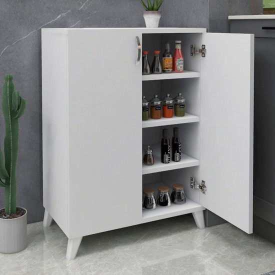 Ντουλάπι κουζίνας/μπάνιου - Παπουτσοθήκη μελαμίνης Lilly χρώμα λευκό 77x30x78,5εκ.