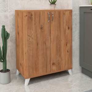 Ντουλάπι κουζίνας/μπάνιου - Παπουτσοθήκη μελαμίνης Lilly χρώμα pine oak 77x30x78,5εκ.