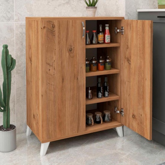 Ντουλάπι κουζίνας/μπάνιου - Παπουτσοθήκη μελαμίνης Lilly χρώμα pine oak 77x30x78,5εκ.