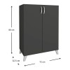 Ντουλάπι κουζίνας/μπάνιου - Παπουτσοθήκη μελαμίνης Lilly χρώμα ανθρακί 77x30x78,5εκ.