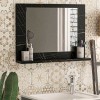 Καθρέφτης μπάνιου Devlin από μελαμίνη χρώμα μαύρο εφέ μαρμάρου 60x10x45εκ.