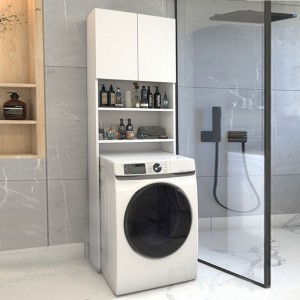 Έπιπλο πλυντηρίου Ramsey από μελαμίνη χρώμα λευκό 65x27x190,6εκ.