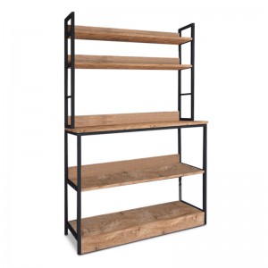 Έπιπλο κουζίνας Foyer μεταλλικό - μελαμίνης χρώμα μαύρο - pine oak 101x36x160,7εκ.