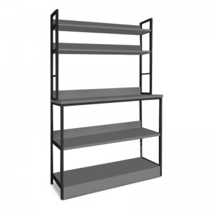 Έπιπλο κουζίνας Foyer μεταλλικό - μελαμίνης χρώμα μαύρο - ανθρακί 101x36x160,7εκ.