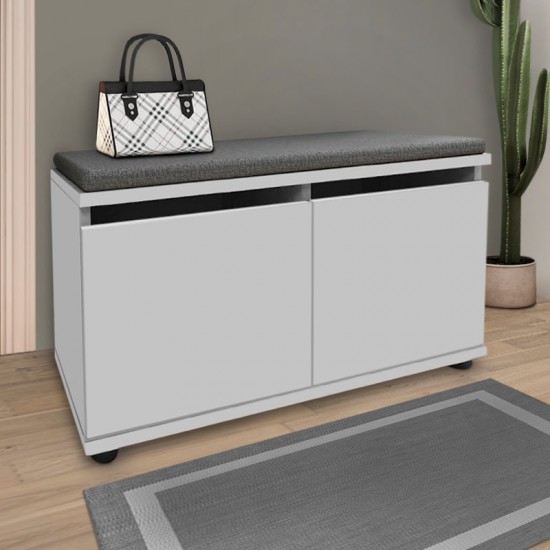 Παπουτσοθήκη μελαμίνης Twain  8 ζευγών χρώμα λευκό 80x35x42εκ.