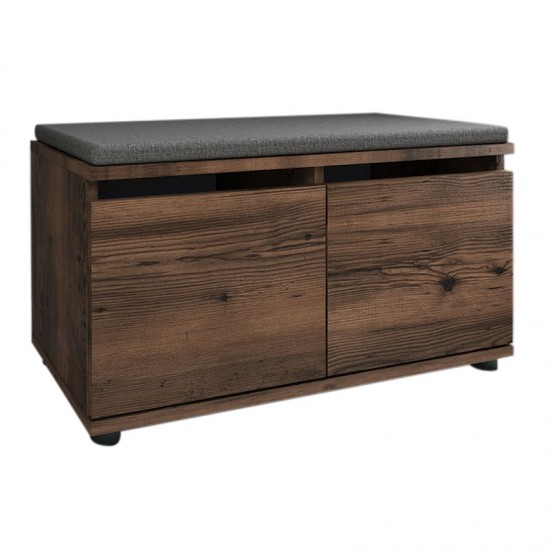 Παπουτσοθήκη μελαμίνης Twain 8 ζευγών χρώμα καπνιστή καρυδιά 80x35x42εκ.