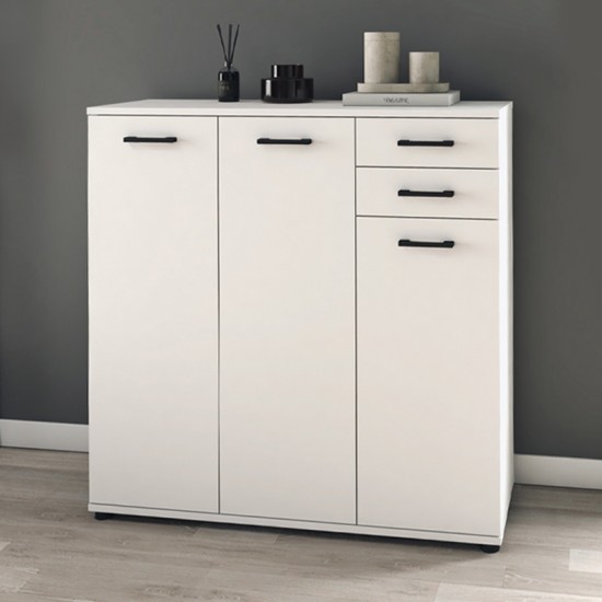 Παπουτσοθήκη - ντουλάπι Polly από μελαμίνη χρώμα λευκό 108x35x108εκ.