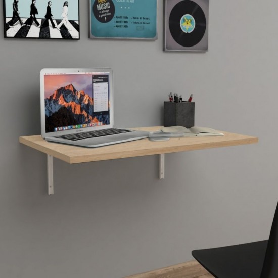 Τραπέζι κουζίνας - Γραφείο επιτοίχιο πτυσσόμενο Ravan χρώμα sapphire oak 72x45εκ.