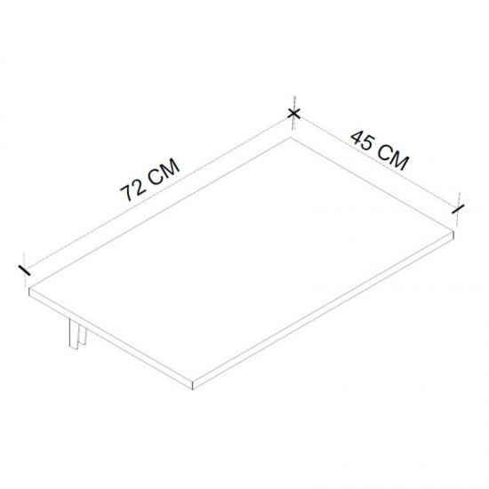 Τραπέζι κουζίνας - Γραφείο επιτοίχιο πτυσσόμενο Ravan χρώμα sapphire oak 72x45εκ.