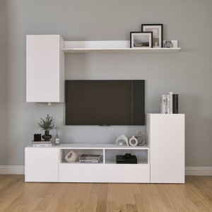 Σύνθεση τηλεόρασης Rodos χρώμα λευκό 210,2x36x90,4εκ.