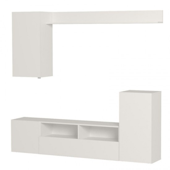 Σύνθεση τηλεόρασης Rodos χρώμα λευκό 210,2x36x90,4εκ.