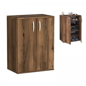 Παπουτσοθήκη - Ντουλάπι Manolo χρώμα καπνιστή καρυδιά 60x38x81,4εκ.