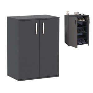 Παπουτσοθήκη - Ντουλάπι Manolo χρώμα ανθρακί 60x38x81,4εκ.
