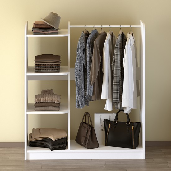 Έπιπλο εισόδου Rozesme χρώμα λευκό 120x40x135εκ.