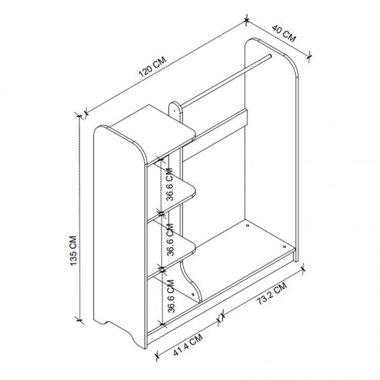 Έπιπλο εισόδου Rozesme χρώμα λευκό 120x40x135εκ.
