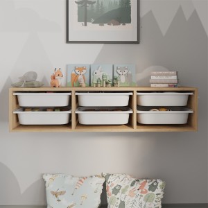 Συρταριέρα επιτοίχια Pavia με 6 συρτάρια χρώμα sapphire oak 132x31x30,7εκ.