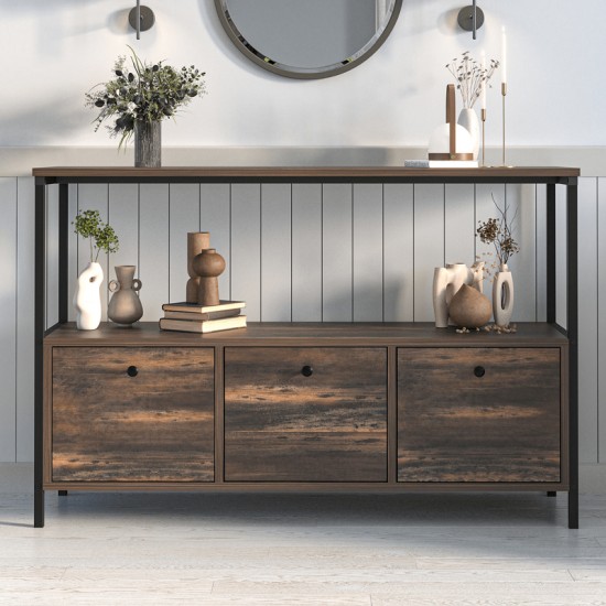 Μπουφές Mars χρώμα rustic καρυδί 122x36x80,1εκ.