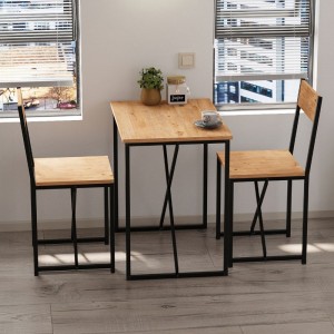 Τραπεζαρία Maysa Σετ 3 τμχ χρώμα pine oak 72,5x52,5x71,8εκ.