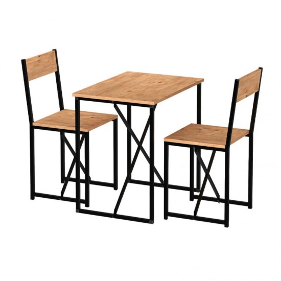 Τραπεζαρία Maysa Σετ 3 τμχ χρώμα pine oak 72,5x52,5x71,8εκ.