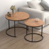 Τραπεζάκι σαλονιού σετ 2 τμχ Hilal χρώμα pine oak Ø66x49,5εκ. Τραπεζάκι σαλονιού σετ 2 τμχ Hilal χρώμα pine oak Ø66x49,5εκ.