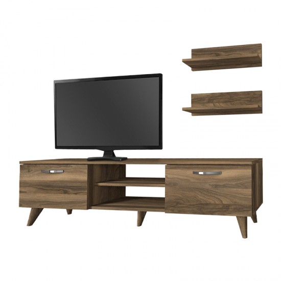 Έπιπλο τηλεόρασης Colin χρώμα καρυδί 150x29,5x40,6εκ.