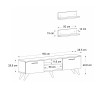 Έπιπλο τηλεόρασης Colin χρώμα καρυδί 150x29,5x40,6εκ.