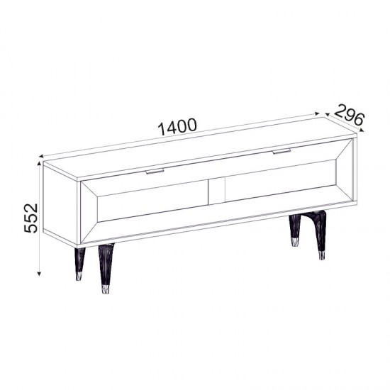 Έπιπλο τηλεόρασης Sirona  από μελαμίνη χρώμα sapphire 140x30x55εκ.