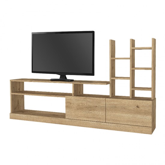 Σύνθεση τηλεόρασης Pesaro χρώμα sepet oak 165x25x91,3εκ.