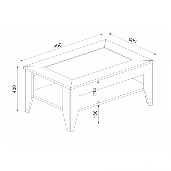 Τραπεζάκι σαλονιού Madura από μελαμίνη χρώμα sapphire 90x60x40εκ.