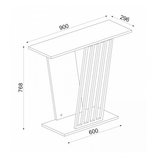Κονσόλα μελαμίνης Gravity χρώμα μαύρο εφέ μαρμάρου - χρυσό 90x29,6x76,8εκ.