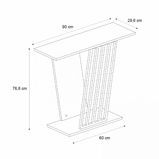 Κονσόλα Gravity χρώμα travertine - χρυσό 90x29,6x76,8εκ.
