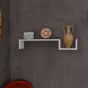 Ραφιέρα τοίχου Happy από μελαμίνη χρώμα λευκό 87,4x14,5x14,5εκ.