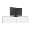 Έπιπλο τηλεόρασης επιτοίχιο Aristo από μελαμίνη με LED χρώμα λευκό 135x31,6x25εκ.