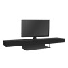Έπιπλο τηλεόρασης επιτοίχιο Albares από μελαμίνη με LED χρώμα μαύρο 150x29,6x22εκ.