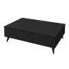 Τραπεζάκι σαλονιού Roy με σερβιτόρο χρώμα μαύρο 121x69x40εκ.