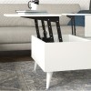 Τραπεζάκι σαλονιού Roy με σερβιτόρο χρώμα λευκό 121x69x40εκ.