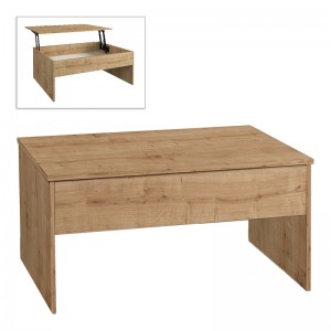 Τραπεζάκι σαλονιού Devon με σερβιτόρο από μελαμίνη χρώμα sapphire oak 110x60x44,8εκ.