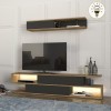 Σύνθεση τηλεόρασης Manet με LED χρώμα sepet oak - ανθρακί 180x29,5x39εκ.