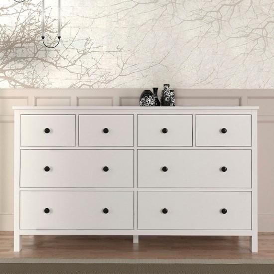 Συρταριέρα - Μπουφές μελαμίνης Sabina χρώμα λευκό 160x50x96εκ.