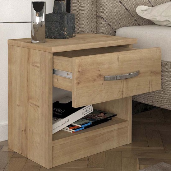 Κομοδίνο μελαμίνης Lube χρώμα sapphire oak 40x28,2x40εκ.